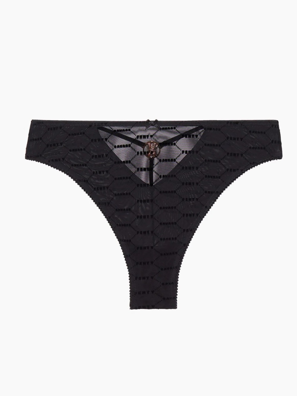 Savage X Fenty by Rhianna Flocked Logo Brazilian Panty Large